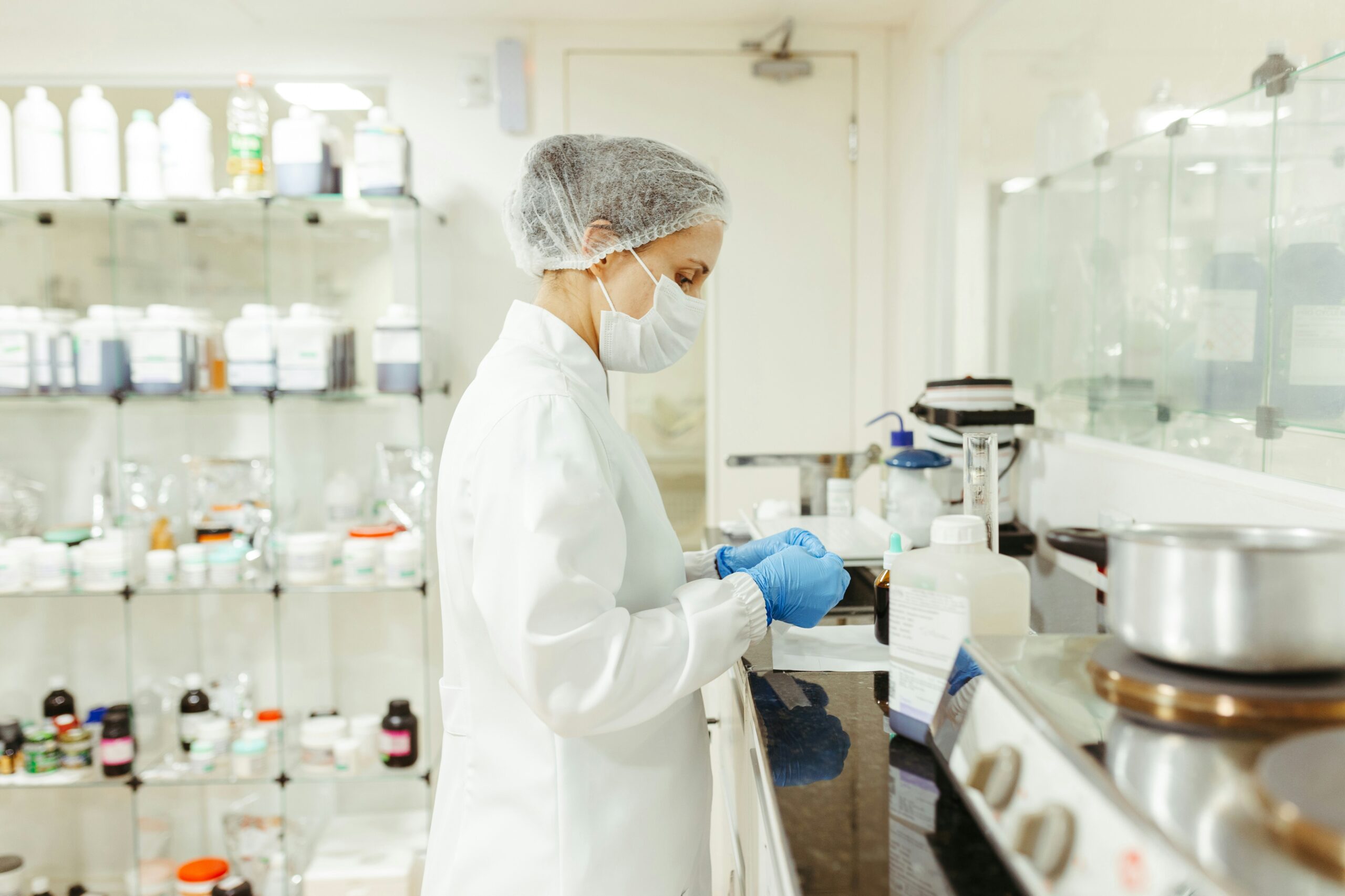 Laboratory workspace used for soap formulation and product development